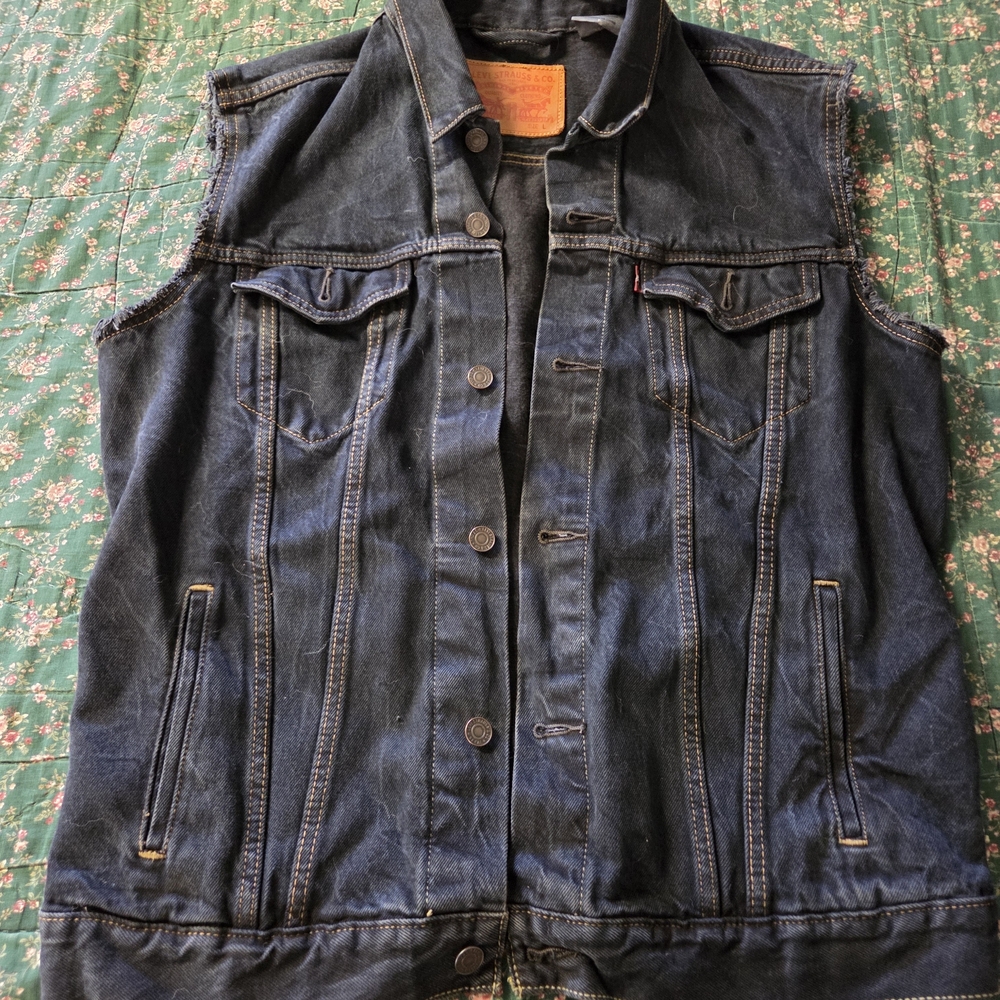 Blue Denim Sleeveless Vest Levis